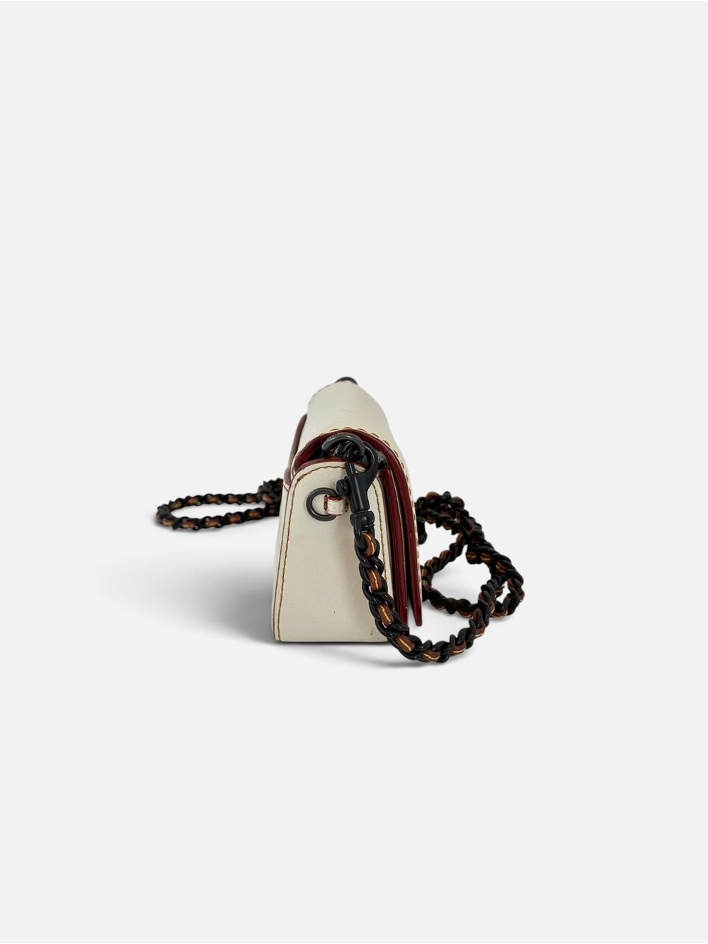 Coach Mini Crossbody in Ivory with Braided Dark Chain - Picture 4 of 11